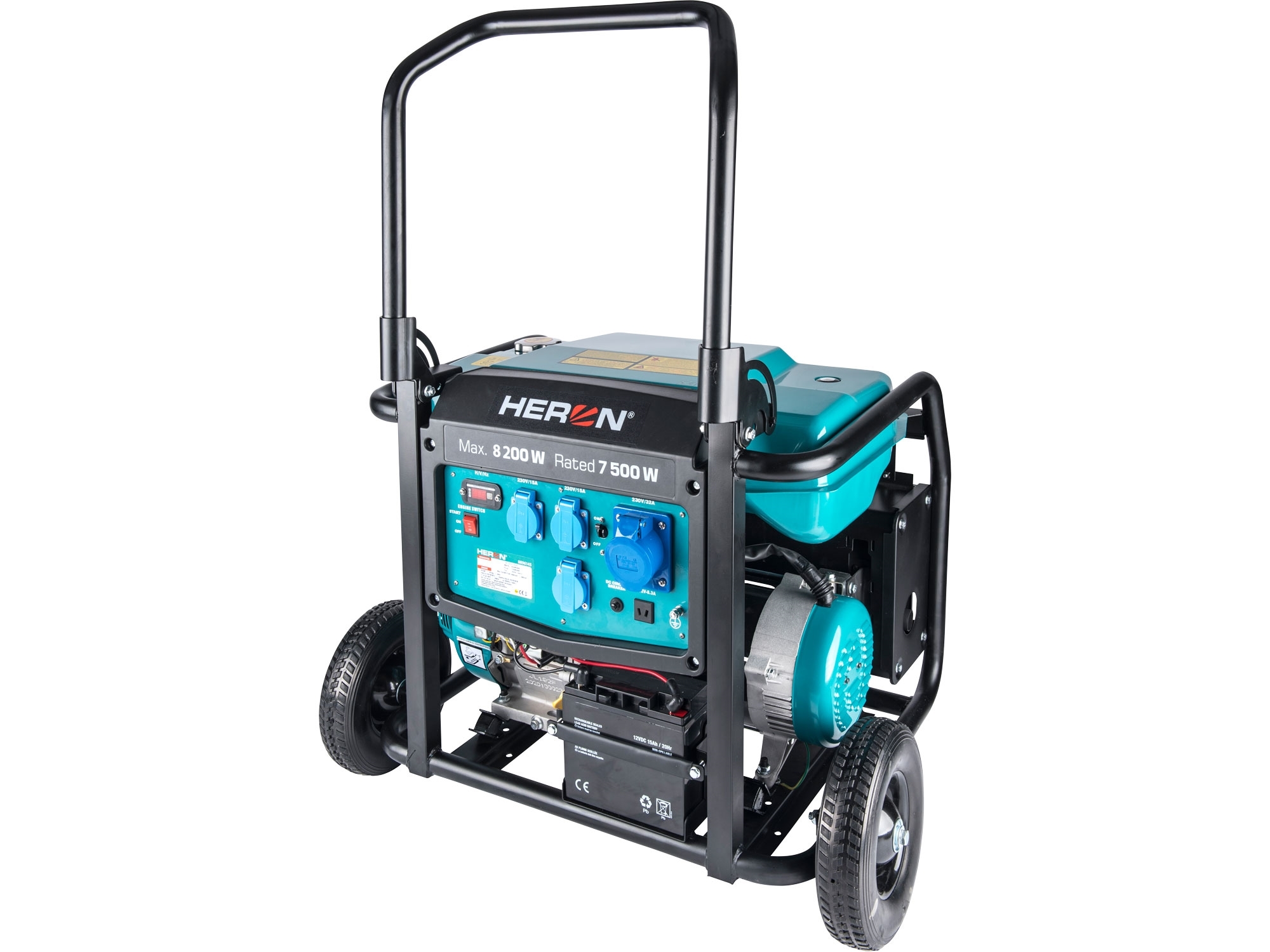 elektrocentrála benzínová 17HP/8,2kW, podvozek, elektrický start