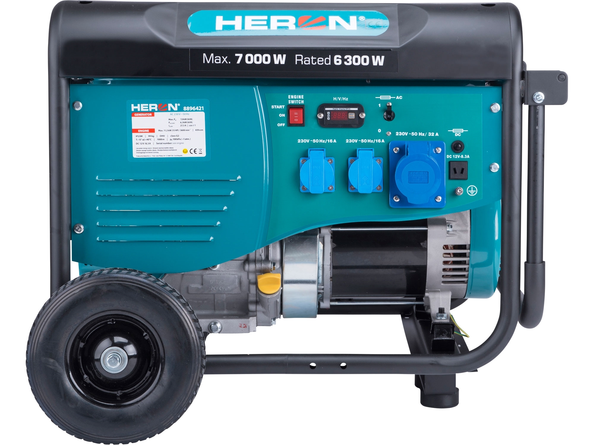 elektrocentrála benzínová 15HP/7,0kW, pro svařování, podvozek