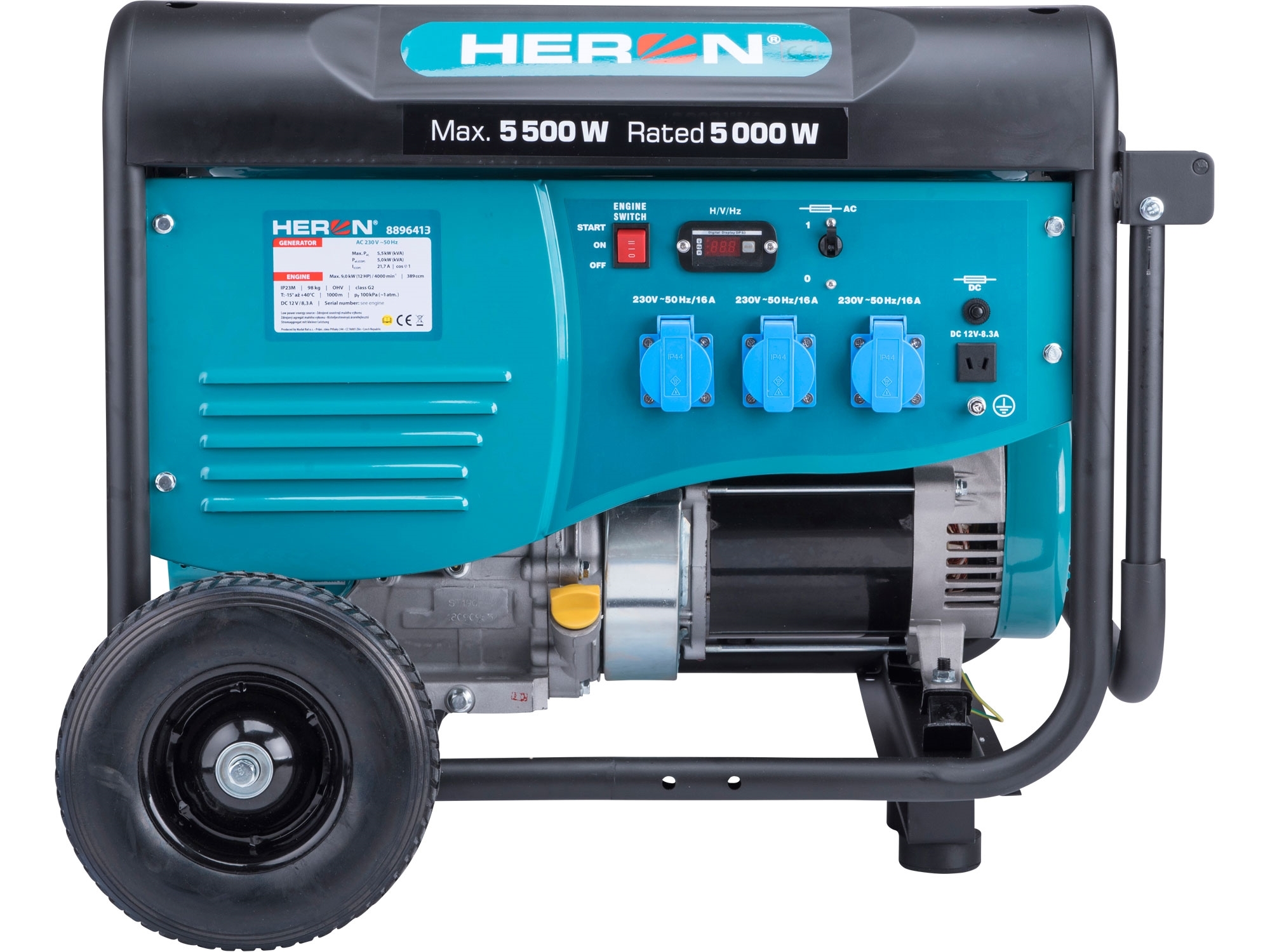 elektrocentrála benzínová 13HP/5,5kW, pro svařování, podvozek
