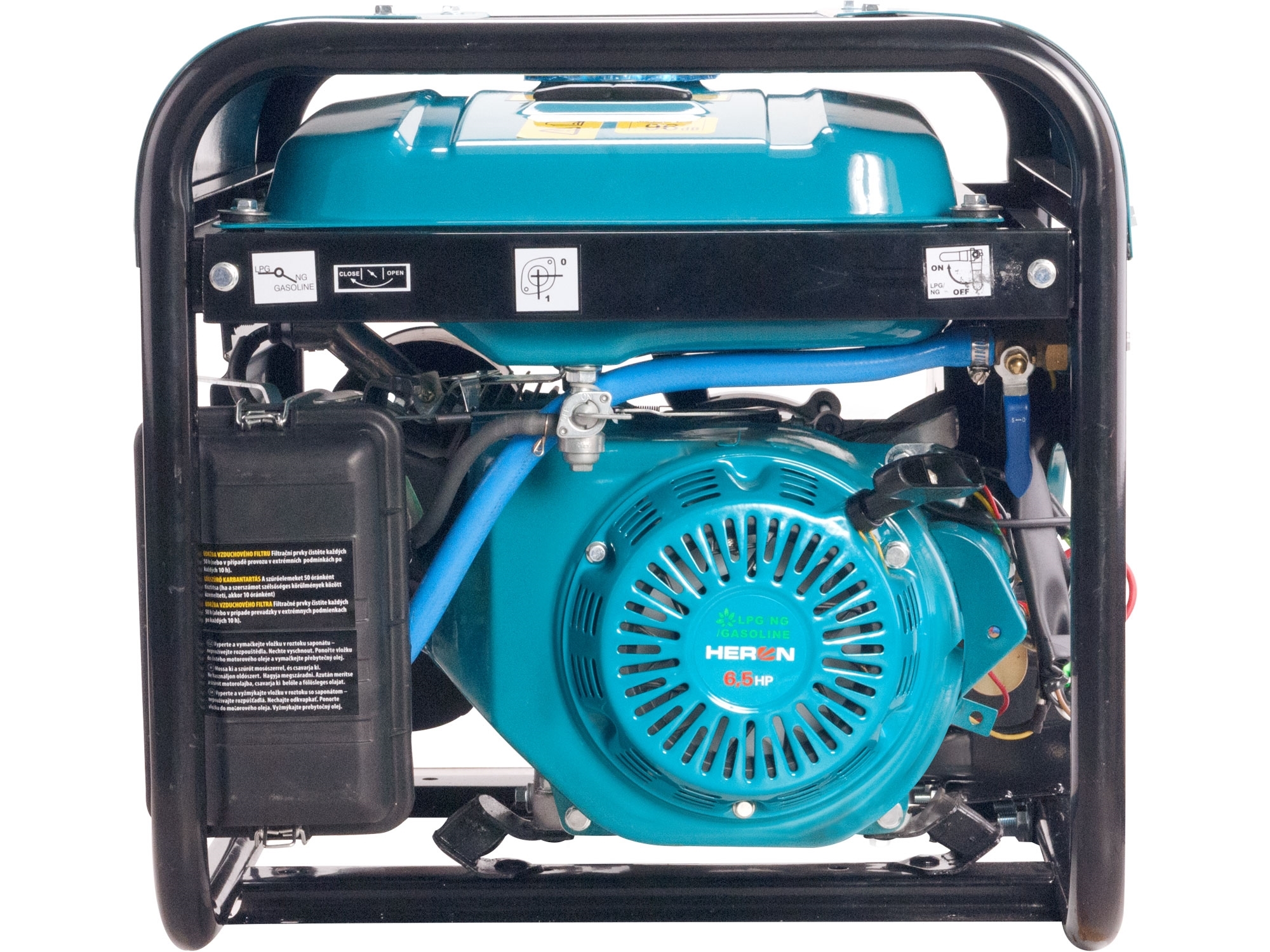elektrocentrála benzínová a plynová (LPG/NG) 6,3HP/2,4kW, elektrický start