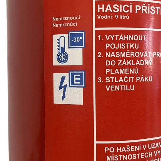 Nemrznoucí hasicí přístroj Červinka V9 Če AF - vodní - 9 l