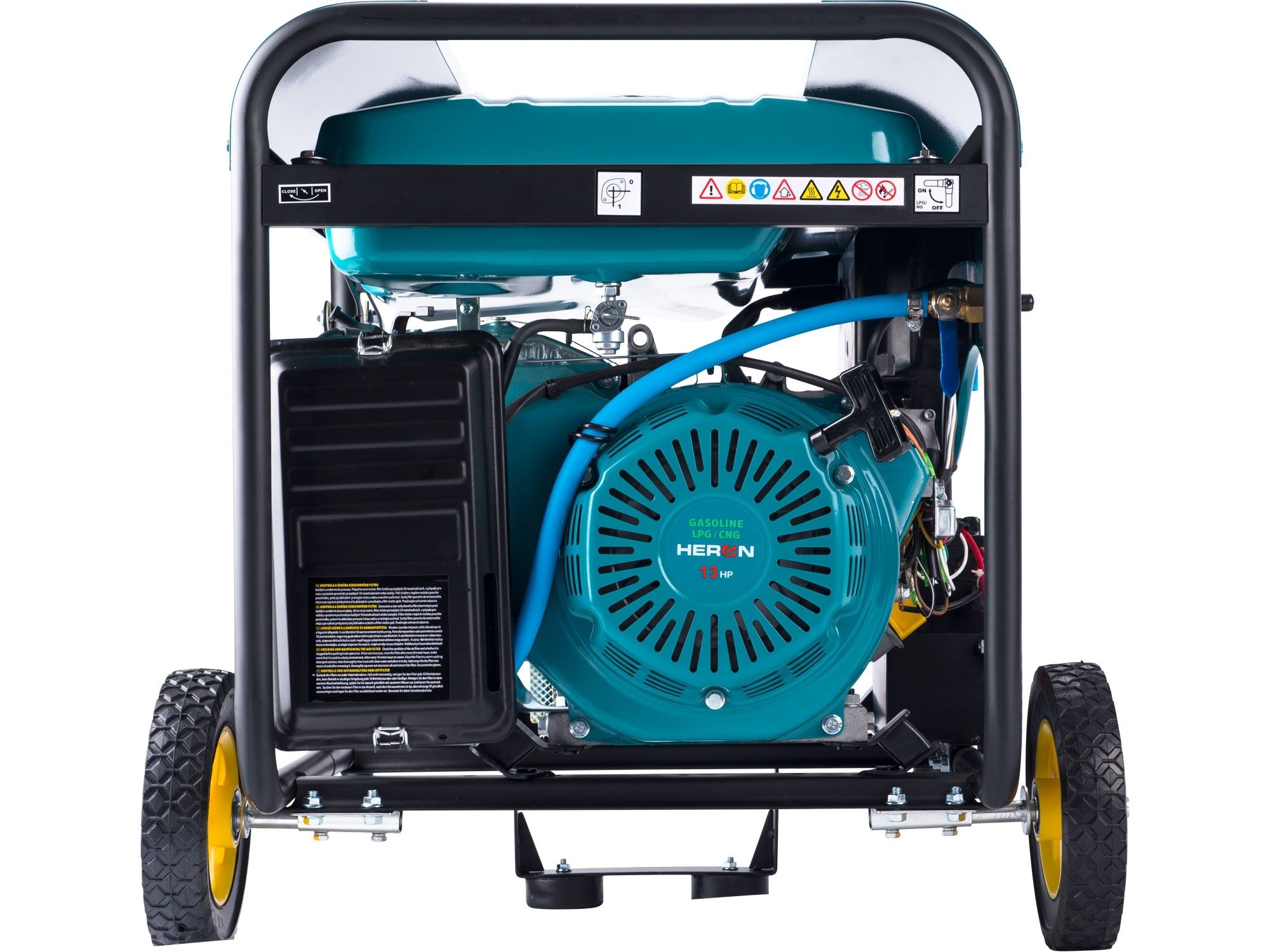elektrocentrála benzínová a plynová (LPG/NG) 13HP/5,5kW (400V) 2×2kW (230V), elektrický start