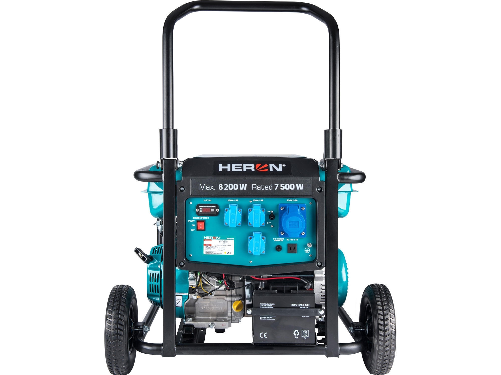 elektrocentrála benzínová 17HP/8,2kW, podvozek, elektrický start
