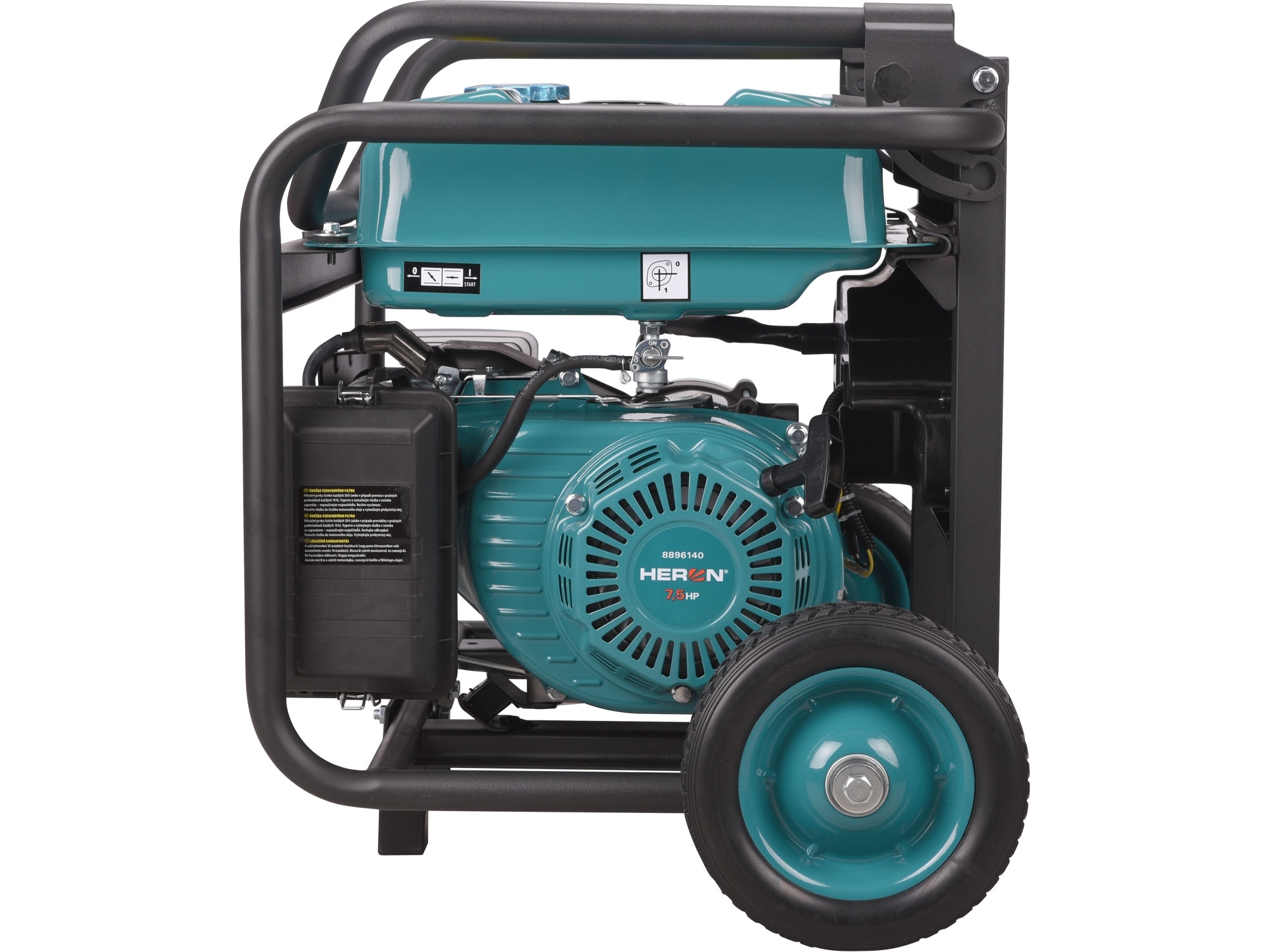 elektrocentrála benzínová, 7,4HP/3,5kW, podvozek