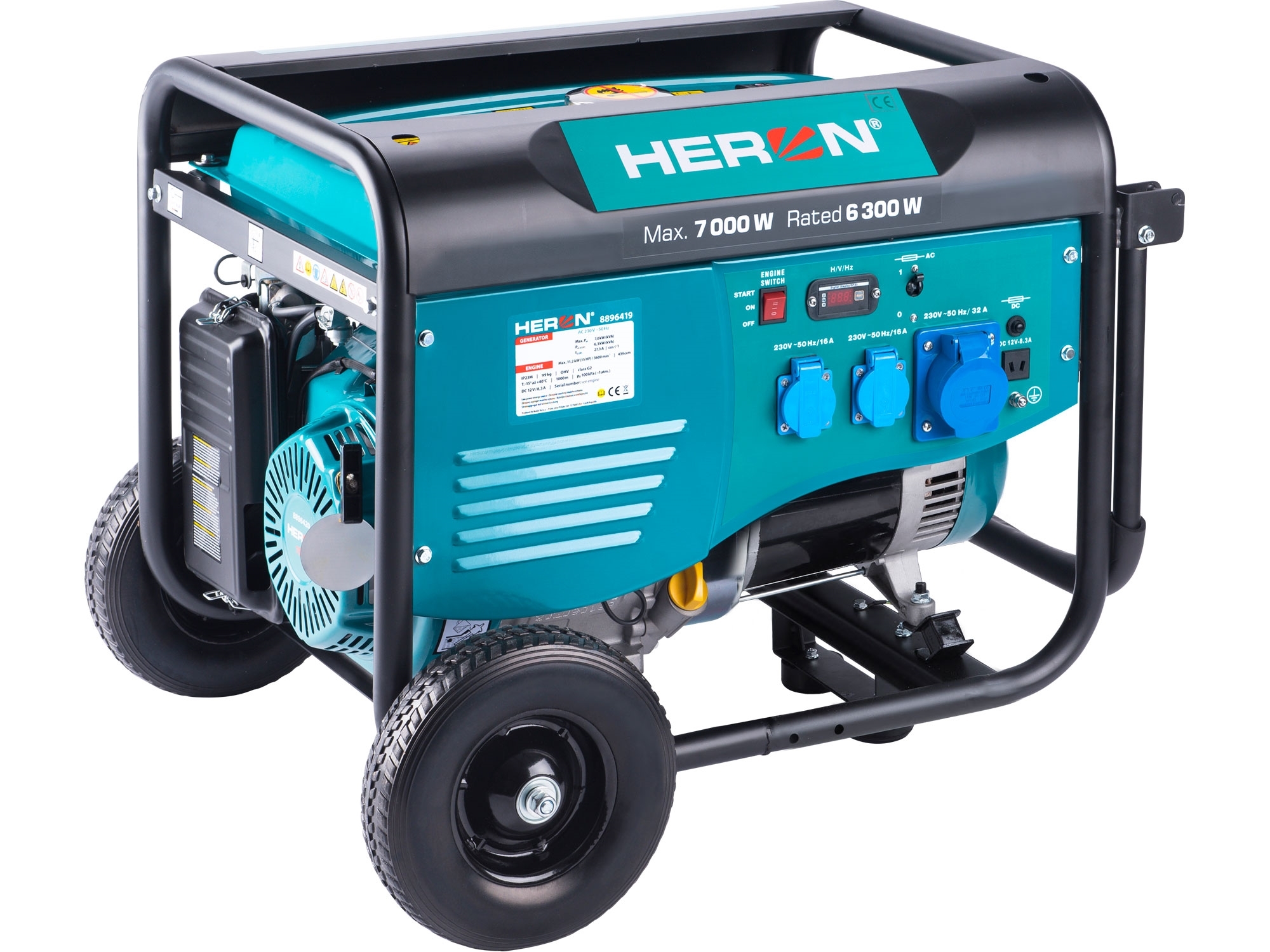 elektrocentrála benzínová 15HP/7,0kW, pro svařování, podvozek