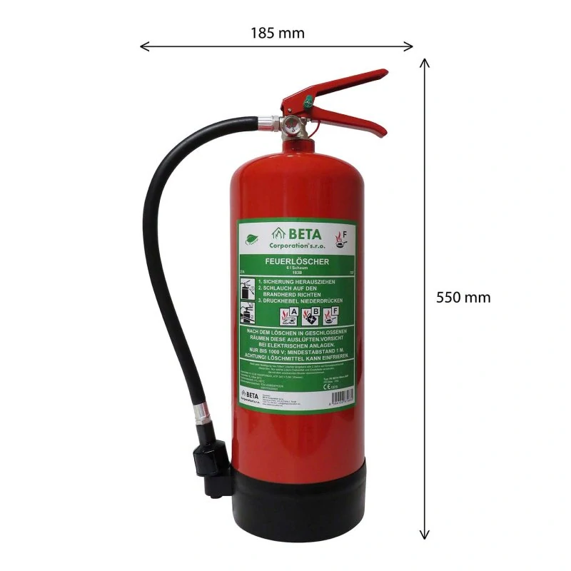 Pěnový hasicí přístroj F6 BETA Weco – 6L bez fluoru ABF