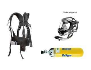 Dýchací přístroj DRÄGER PSS4000 maska FPS 7730, ocel lahev