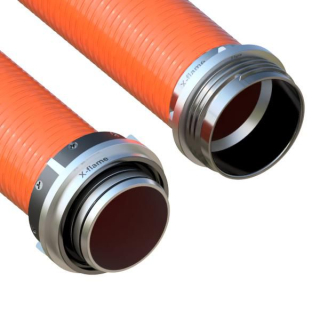 Savice 2,5m se šroubením Profi-Extra,pr.110mm,Flame 50 oranžová s naklapávací košovkou 