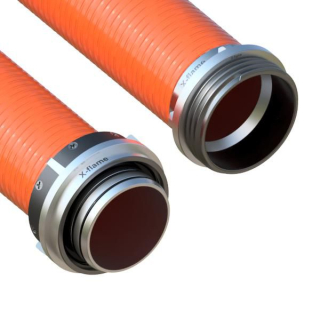 Savice 1,6m se šroubením Profi-Extra,pr.110mm, Flame 50 oranžová s naklapávací košovkou bez prstence